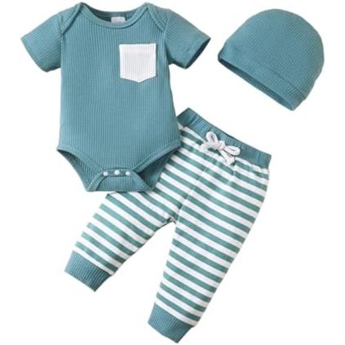 Renotemy Newborn Baby Boy Clothes Outfits Infant Boy Letter Print Romper Pants Clothing Set