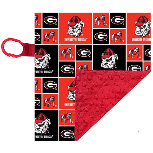 Georgia Bulldogs Licensed 10 x 10 Baby Crinkle Minky Lovey