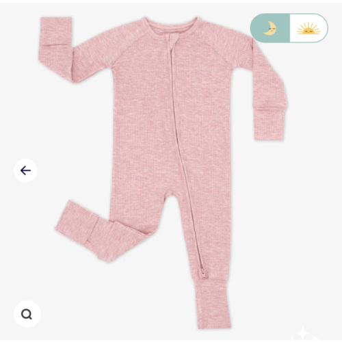 Heather Mauve Ribbed Zippy - Little Sleepies