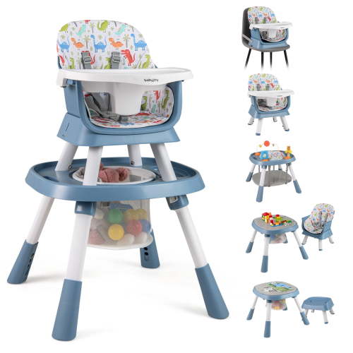 Gymax 16-in-1 Baby High Chair w/ Activity Center Booster Seat Building Block Table Celadon - Walmart.ca
