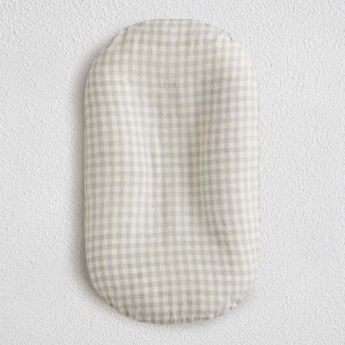 Newborn Baby Lounger + Linen Cover (Natural Gingham)
