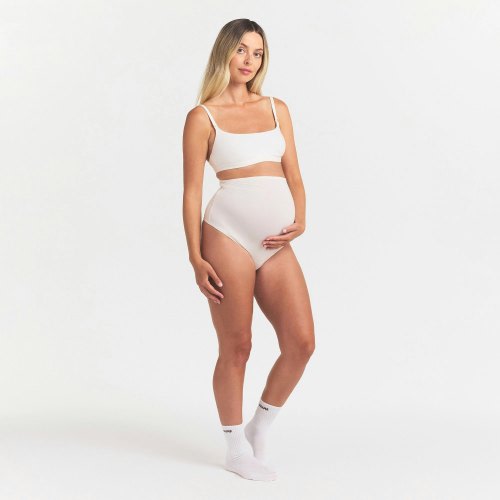 COTTON JERSEY MATERNITY NURSING SCOOP BRALETTE | MARBLE | SKIMS