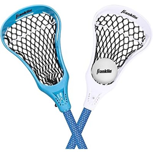 Franklin Sports Future Champs 2 Player Youth Lacrosse Sticks + Ball Set - Kids 32" Inch Beginner Backyard Practice Lax Sticks + Lightweight Soft Lacrosse Ball - Toy Kids Lax Set