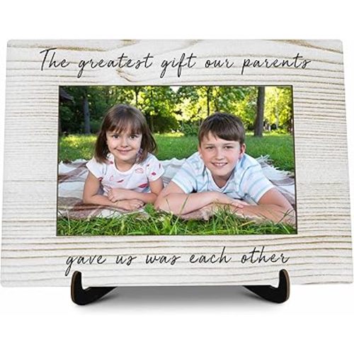Sibling Picture Frame Gift, Wooden Photo Framed Gifts for Sister Brother Family, New Sibling Gifts Favors, The Greatest Gift Our Parents Gave us Was Each Other Photo Frames -04