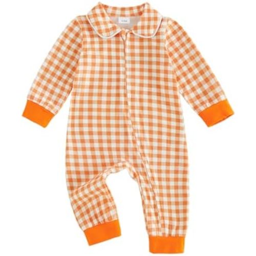 Seyurigaoka Newborn Baby Boy Girl Romper Long Sleeve Zipper Jumpsuit