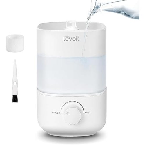LEVOIT Top Fill Humidifiers for Bedroom, 2.5L Tank for Large Room, Easy to Fill & Clean, 28dB Quiet Cool Mist Air Humidifier for Home Baby Nursery & Plants, Auto Shut-off for Safety, 25H