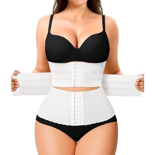 Nebility Waist Trainer for Women Corset Shapewear Tummy Control Segmented Waist Cincher Workout Girdle