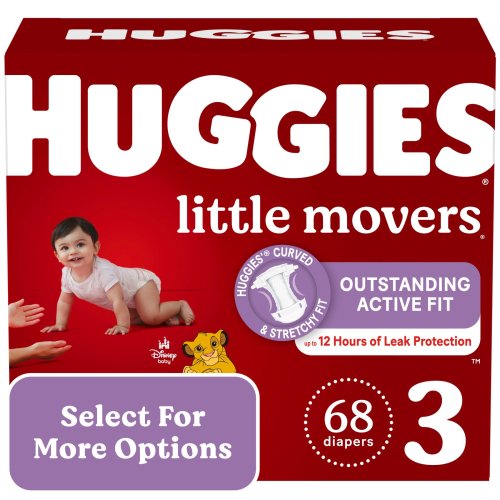 Huggies Little Movers Baby Diapers, Size 3, 68 Ct (Select for More Options)