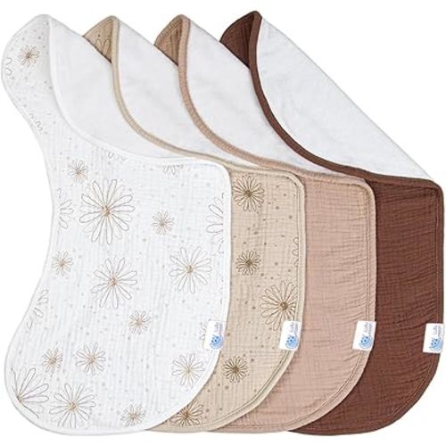 lulumoon Muslin Burp Cloths Baby: 100% Cotton Soft & Absorbent for Spit-Up