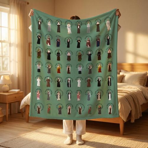 Custom Catholic All Saints Blanket,Personalized Catholic Blanket,Confirmation Gift,Gifts for Dad Mom,First Communion Gift,Catholic Gift