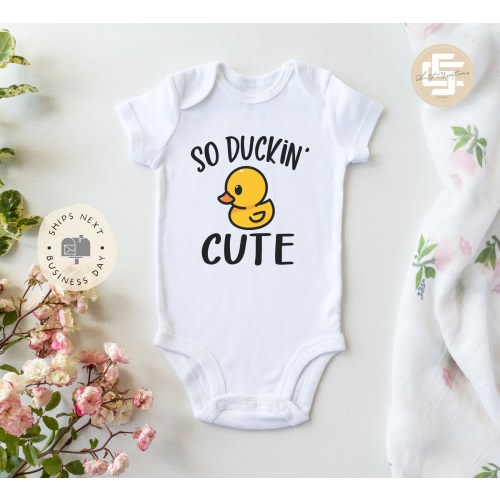 So duckin' cute Baby Onesie®, duck baby Onesie®, Duckling baby bodysuit. Gift for newborn
