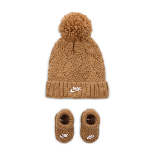 Nike Baby (0-9M) Cable Knit Hat and Booties Set