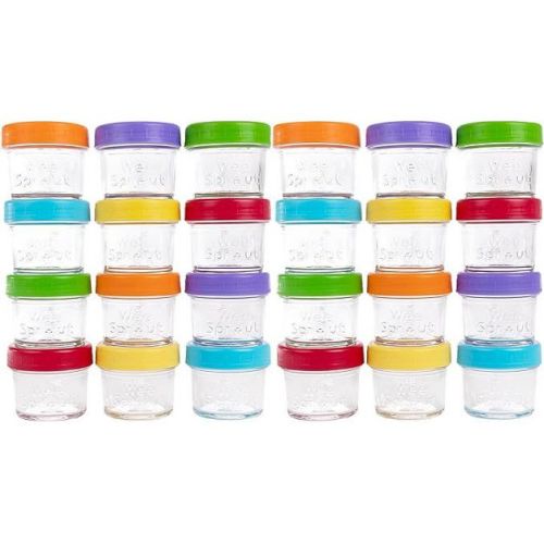 WeeSprout Glass Baby Food Storage Jars with Lids, Reusable Small Containers, 4 oz, 24 Pack