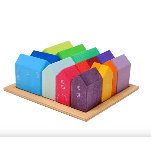 Village Building Blocks Set