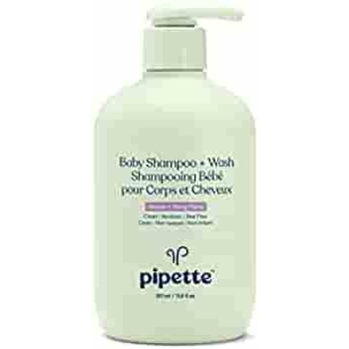 Pipette Baby Shampoo and Body Wash - Vanilla + Ylang Ylang, Tear-Free Bath Time, Hypoallergenic, Moisturizing Plant-Derived Squalane, Non-Toxic, Sulfate Free, 11.8 fl oz