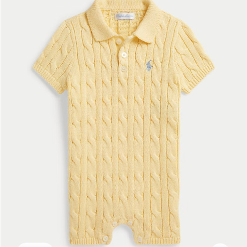 Cable-Knit Cotton Polo Shortall