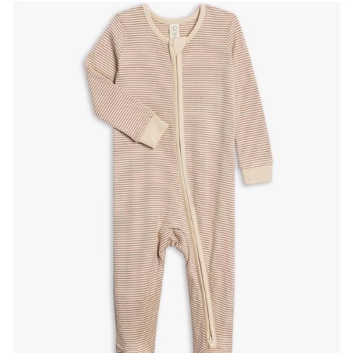 Colored Organics Baby Zip-Up Footed Sleeper with 2-Way Zipper - Newborn Organic Cotton Pajamas