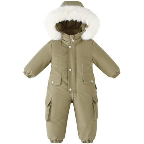 Toddler Snow Suit Baby Snowsuit Winter Jumpsuit Warm Fleece Clothes