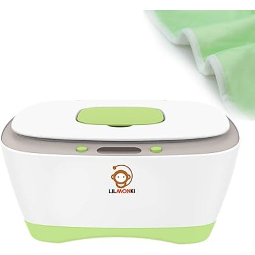 Lilmonki- Wet Wipe Warmer and Dispenser - For Baby Wipes - BPA-Free - Includes Bonus Changing Pad