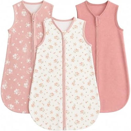WYTbaby Baby Sleep Sack 2 Pack Cotton SleepSack for Spring Summer Wearable Blanket with 2-Way Zipper
