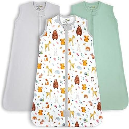 Mama Cheetah Baby Sleep Sack 0.5 TOG, Organic Cotton Baby Wearable Blanket with Two-Way Zipper, Swaddle Transition Baby Sleeping Bag for Newborn Infant Toddler Boy Girl, 6-12 Months