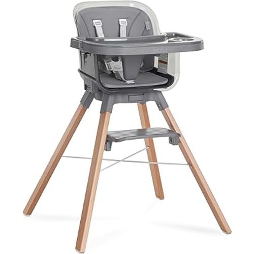 évolur 360° Bloom Highchair, Rotating, Convertible Baby Feeding Chair with Adjustable Height, Removable Tray, Easy to Clean, Stylish & Space-Saving for Newborns & Toddlers - Storm Gray