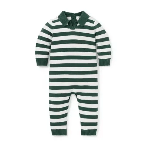 Baby Topiary Green Stripe Baby Striped Rugby One-Piece by Janie and Jack