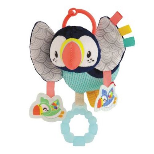 Infantino Go Gaga! Jittery Puffin Baby Toy: BPA-Free, Car Seat Toy, Fine Motor Skills Development