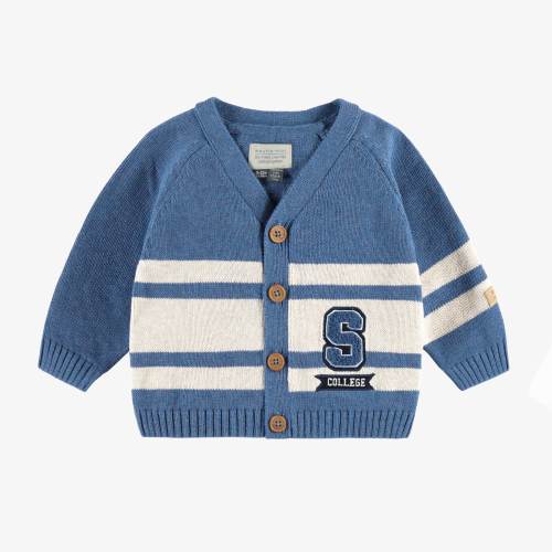 Cardigan bleu en tricot avec rayures, bébé | Souris Mini - Souris Mini