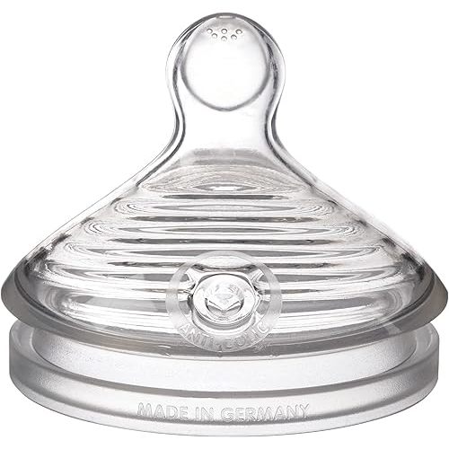 NUK Simply Natural Baby Bottle Nipples - Medium Flow Silicone Extra Soft Anti-Colic Air System BPA-Free Pack of 2