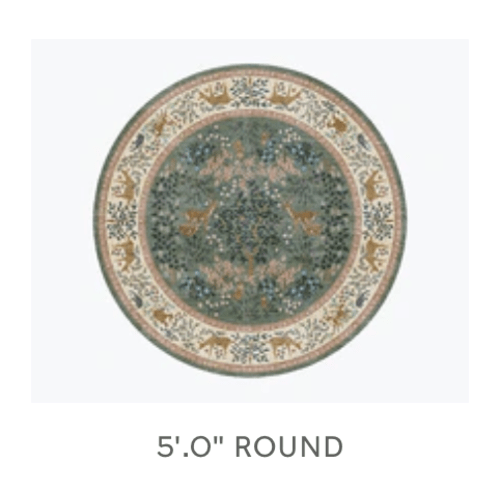 5' ROUND - Canopy Woodland Printed Rug - Sage
