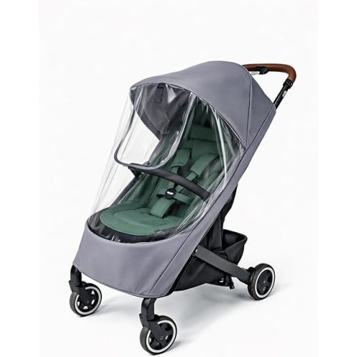 Stroller Rain Cover Compatible with Joolz AER+ & AER 2 – Clear Weather Shield with Front Access Window, Ventilation Holes & Built-in Storage Pouch, Full Coverage Protection from Rain, Wind & Snow