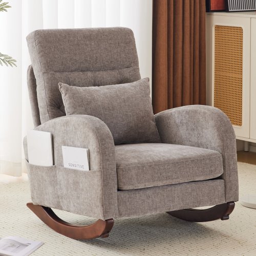 Outopee 27.47-in W Casual Gray Chenille Rocking Armchair