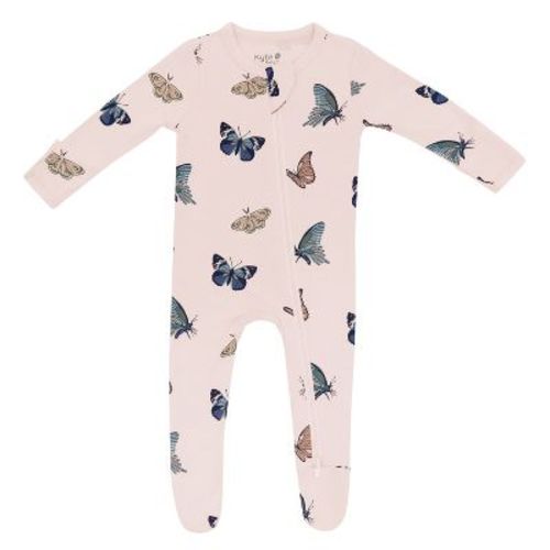 Kyte Baby Zippered Footie in Blush Butterfly
