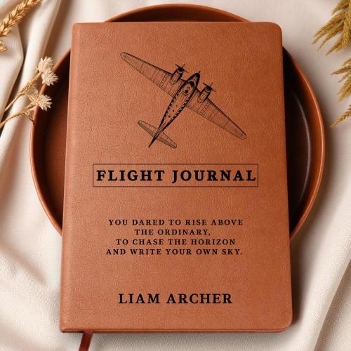 Personalized Flight Journal, Pilot Gift, Custom Airplane Notebook, Aviation Graduation Gift, Flight School Logbook, Travel Journal Gift