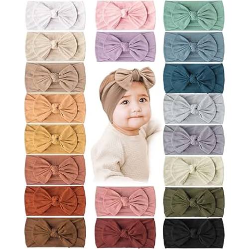 Amazon.com: Prohouse 20 Pcs Baby Girl Bows and Headbands (Clay)