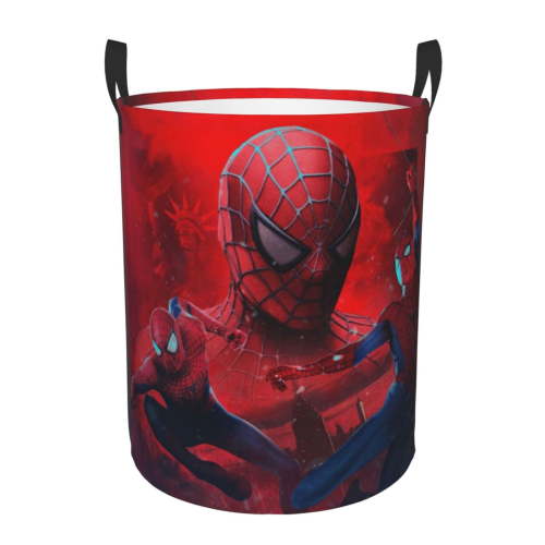 Large Laundry Basket With Handle, S-Pider Man Collapsible Laundry Hamper, Dirty Clothes Basket Hamper For Bedroom Bathroom Storage Containers Home Medium