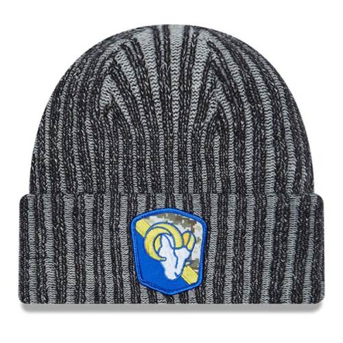 Los Angeles Rams New Era Youth 2023 Salute To Service Cuffed Knit Hat - Black