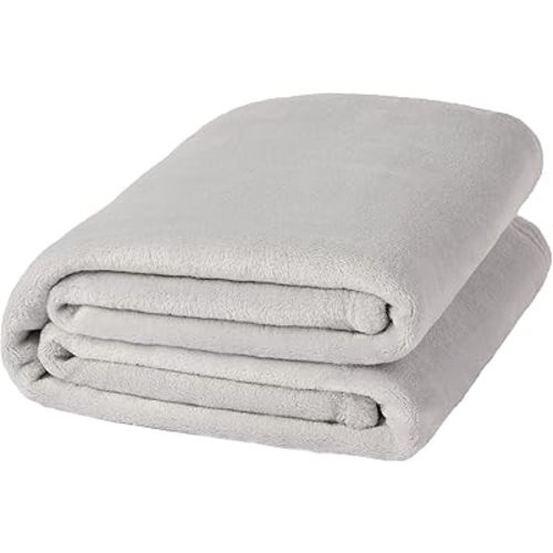 NANPIPER Fleece Blankets, Super Soft Flannel Fuzzy Blanket for Couch, Luxury Cozy Lightweight Microfiber Dog Blanket-Throw Size,Light Grey