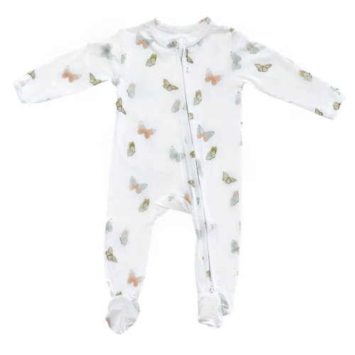 Footie Zippered One Piece in Butterflies – Dear Perli