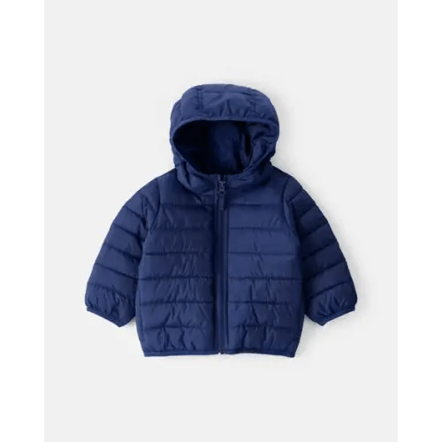 Baby Boy Midweight Packable Puffer - Navy Blue | Carter's