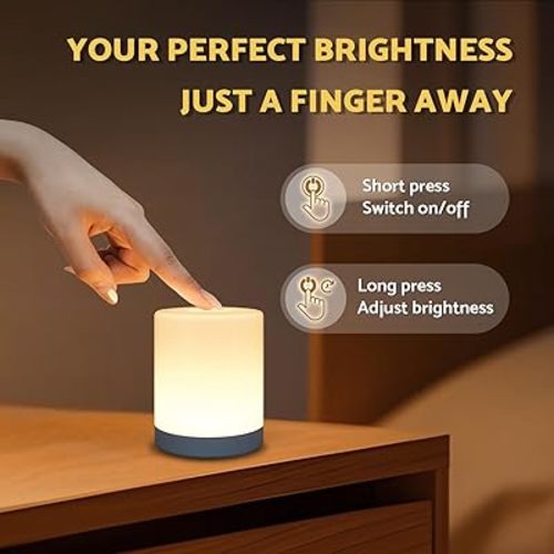DAZZY DOT Portable Night Light for Baby Nursery, 2600mAh Rechargeable Battery Operated Touch Light with Warm Yellow, Dimmable Nursery Nightlight for Breastfeeding, Bedside, Travel