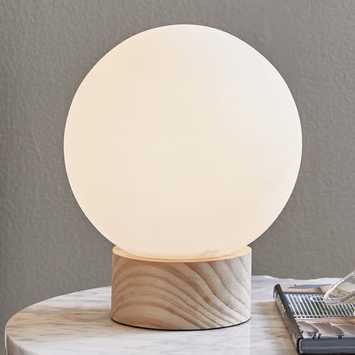 Mila Sphere Pine Wood Table Lamp