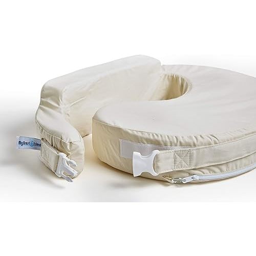 My Brest Friend Organic Cotton Deluxe Nursing Pillow Cover - Slipcovers For Baby - Adjustable Fit, Easy Care, Durable - Original Nursing Pillow Not Included, Organic Cream