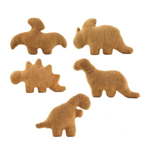 5 PCS Set Dino Chicken Nuggets Dinosaur Soft Stuffed Animal Pillow Plush Doll