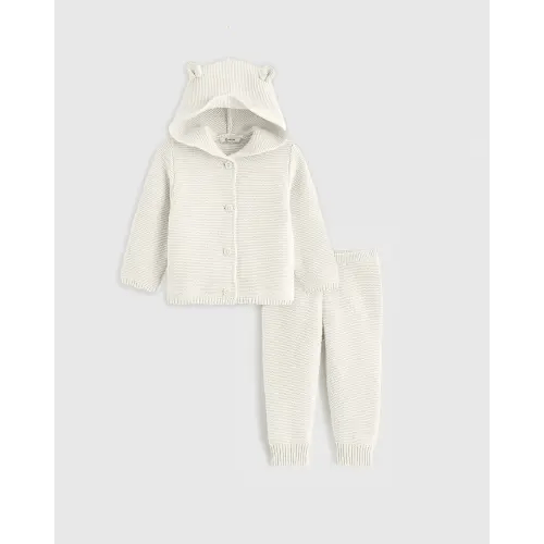 100% Organic Cotton Sweater Set in Ivory