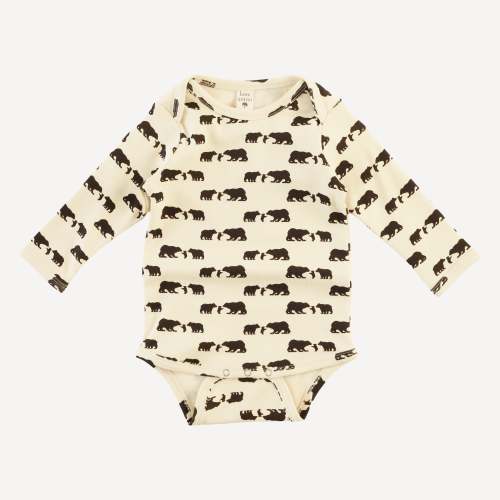 long sleeve lap neck bodysuit | bears | organic cotton interlock – kate quinn