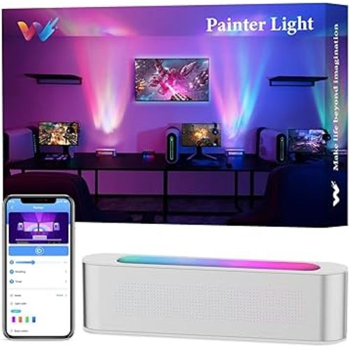 woohlab Smart LED Light Bar, RGBICW, 4 Light Beads, 64 sq.ft Coverage, Silver, Ideal for Room Decor, Gaming, TV Backlight, Ambient Lighting