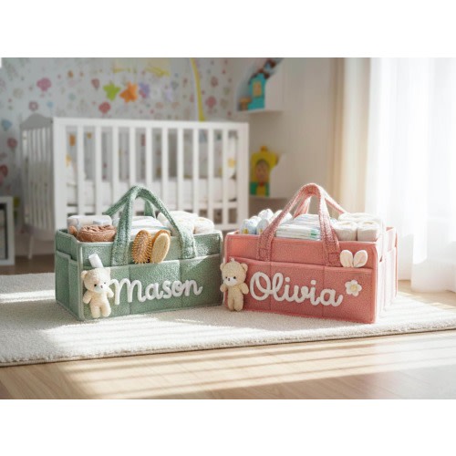 Personalized Baby Diaper Caddy Organizer