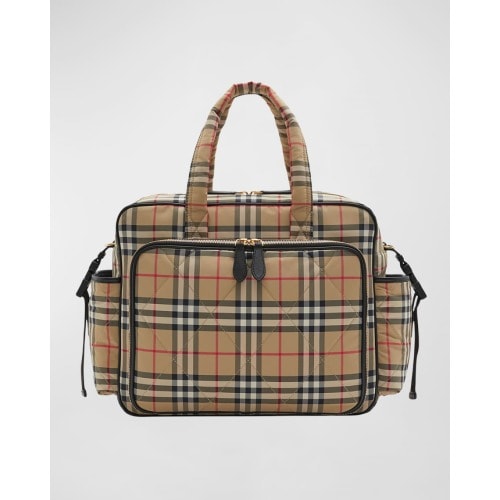 Check-Print Diaper Bag W/ Changing Mat